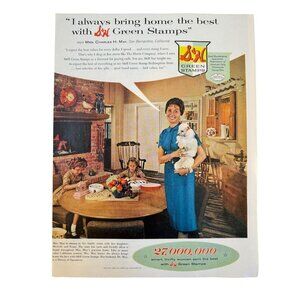 Vintage 1960 S&H Green Stamps & Jergens Lotion Advertisement Print Ad